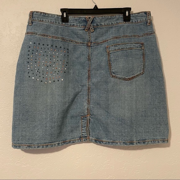 Crest Jeans The Collection‎ Distressed Embellished Denim Skirt Sz: 23/24​ - Picture 2 of 11